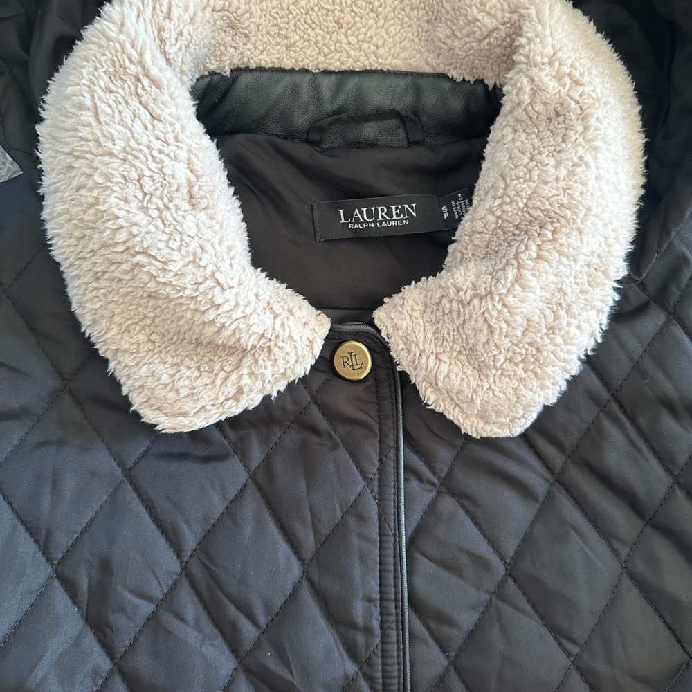 Lauren Ralph Lauren Quilted Jacket with Soft Cream Collar
